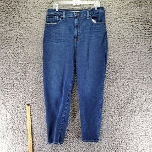 Levis Jeans Womens 32 Blue High Waisted Mom Jeans Stretch Denim - Picture 2 of 12
